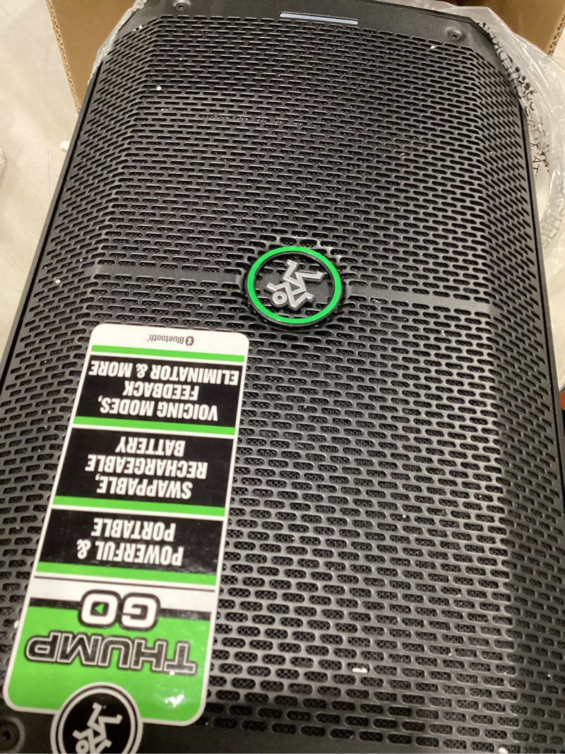 Condition photo showing As Is for *not tested* Mackie Thump Series, Thump GO 8-Inch Portable Battery-Powered Loudspeaker Thump GO 8\"