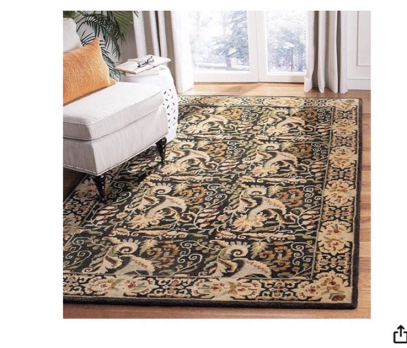 SAFAVIEH Bergama Collection 6' x 9' Charcoal BRG107B Handmade Oriental Premium Wool Area Rug