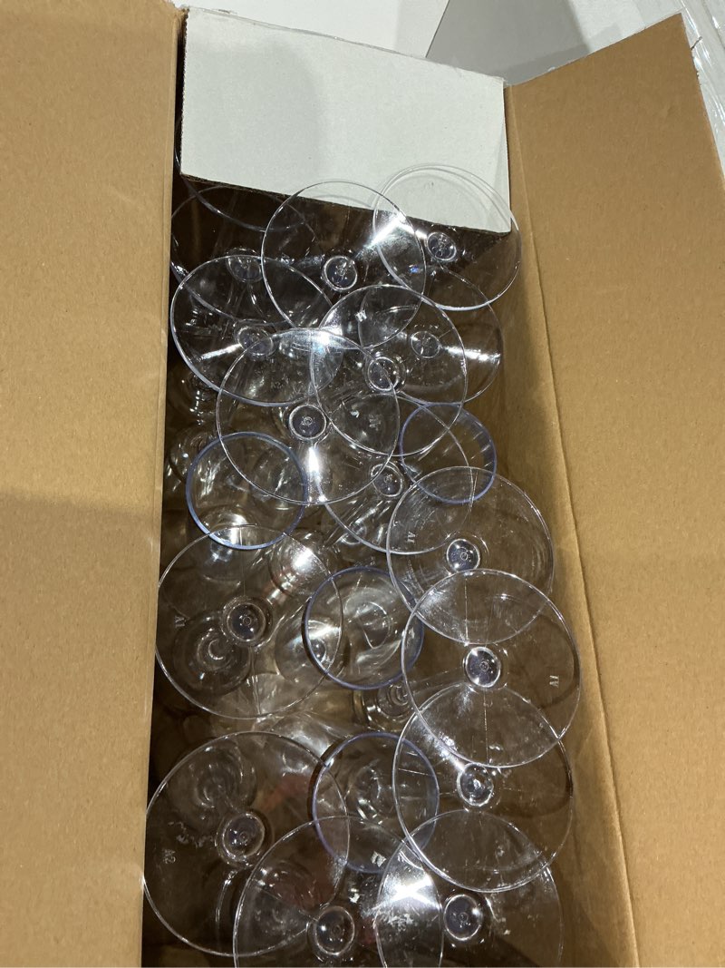 Condition photo showing Good Condition for ciaell 24 pack plastic champagne flutes - 6oz gold rim disposable champagne glasses - square clear plastic toasting glasses for party birthday anniversary wedding 6 oz gold