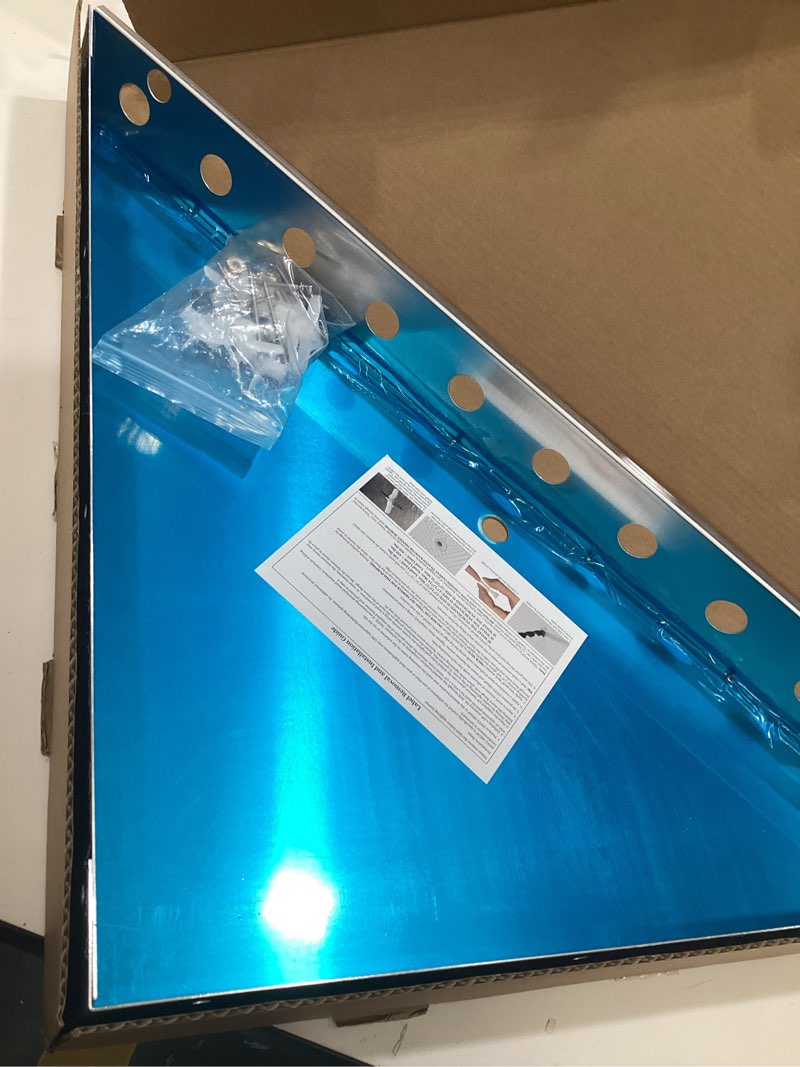 Condition photo showing As Is for floating corner shower bench kit-customizable appearance corner bench seatin (22"x22"x31") 22"×22"×31"