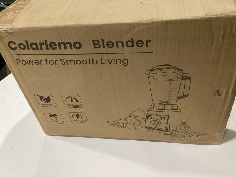 Condition photo showing New/Like New for Colarlemo 1800 WP Smoothie Blenders for Kitchen, 30,000 RPM Large Blender for Smoothies, Ice Crushin, NOT TESTED
