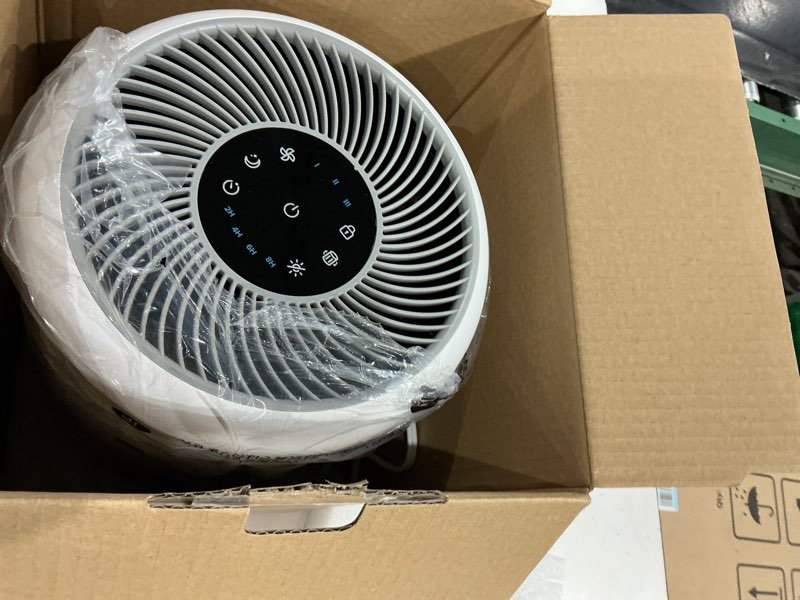 Condition photo showing Good Condition for levoit air purifier for home allergies pet hair in bedroom, covers up to 1073 ft² by 56w high torque motor, aham verifide, 3-in-1 filter with hepa sleep mode, remove dust smoke odor, core300-p, white