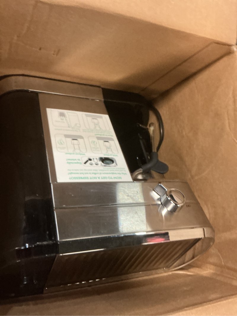 Condition photo showing As Is for casabrews cm5418 espresso machine 20 bar, compact espresso maker with steam milk frother, stainless steel coffee machine with 34oz removable water tank for cappuccino, gift for women or men, silver a-silver button