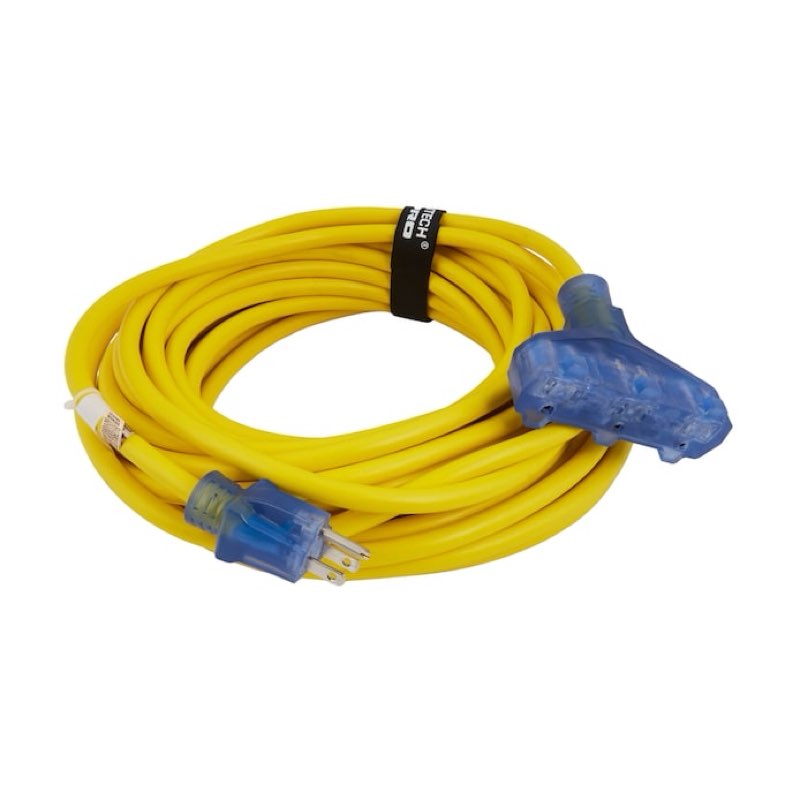 utilitech (1-pack) 50-ft 12 / 3 heavy duty 3 prong yellow outdoor extension power cord
