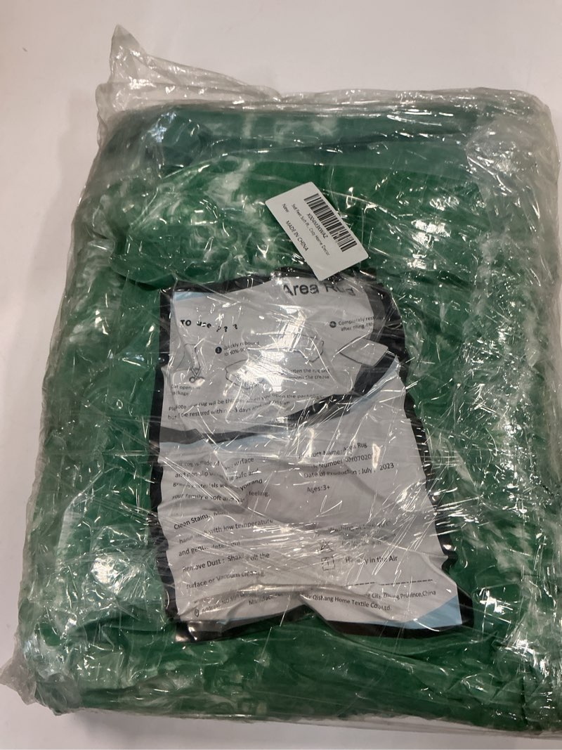 Condition photo showing Good Condition for 5x8 Feet Soft Plush Shaggy Rug for Bedroom,Green and White Modern Geometric Area Rugs for Living Room, Apartment, Girls Boys Room Fluffy Indoor Floor Carpet for Dorm Cozy Home Decor Green 5' x 8' (Rectangular)