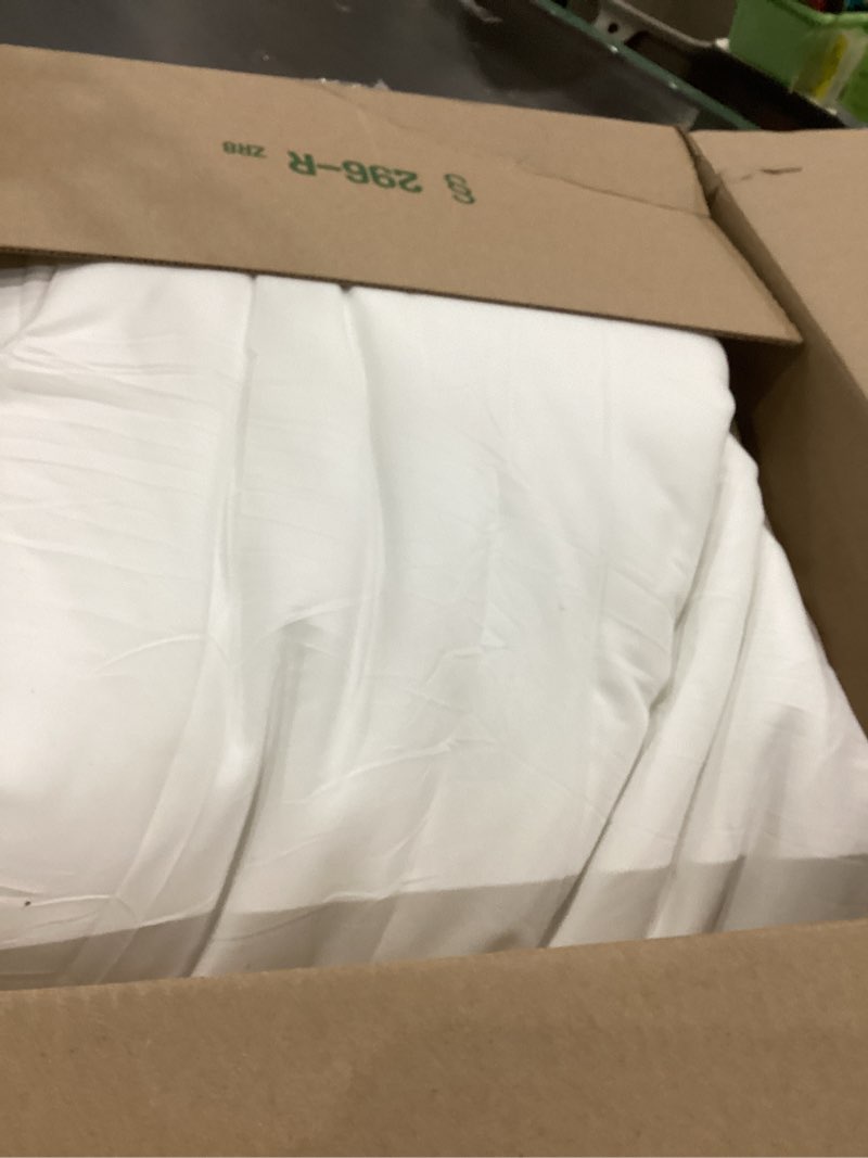 Condition photo showing As Is for Bedsure Waffle Comforter Set King, Soft and Breathable Coconut White Bedding Comforter Set, 3 Pieces, 1 Waffle Weave Comforter (104"x90") and 2 Pillowcases (20"x36") King 01 - Coconut White