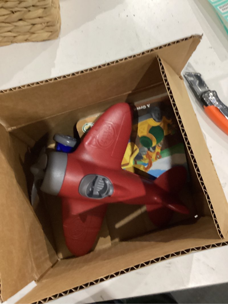 Condition photo showing Good Condition for green toys airplane & board book, cb - pretend play, motor skills, reading, kids toy vehicle. no bpa, phthalates, pvc. dishwasher safe, recycled materials, made in usa.