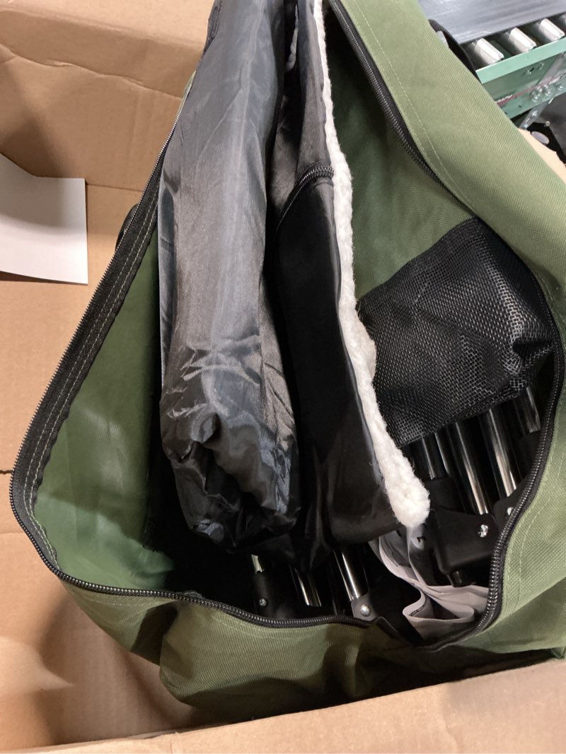 Condition photo showing As Is for veraste 33" l x 25" w x 25" h collapsible travel dog crate, portable soft dog kennel for medium large dogs up to 60 lbs, 4-door foldable travel crate with durable mesh & storage baggreen 33.0"l x 25.0"w x 25.0"h green