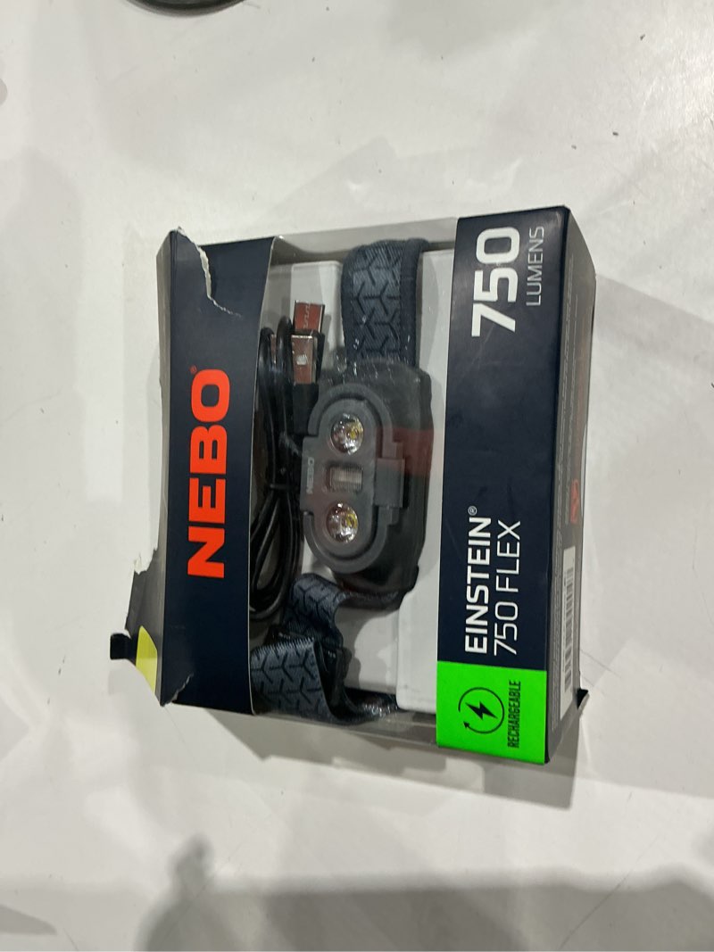 Condition photo showing As Is for nebo einstein 750 lumen led gray flex headlamp