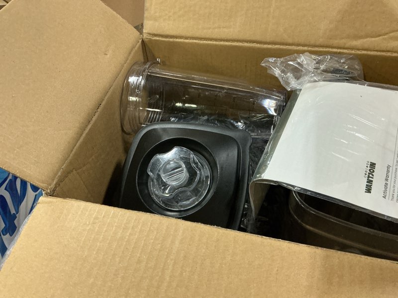 Condition photo showing As Is for WantJoin Professional Blender, ETL listed 68oz Commercial Blender for kitchen Max 1800W High Power Home and Commercial with Timer, Smoothie Maker 2200ml for Crushing Ice, Frozen Dessert, Soup,fish Black Professional Blender