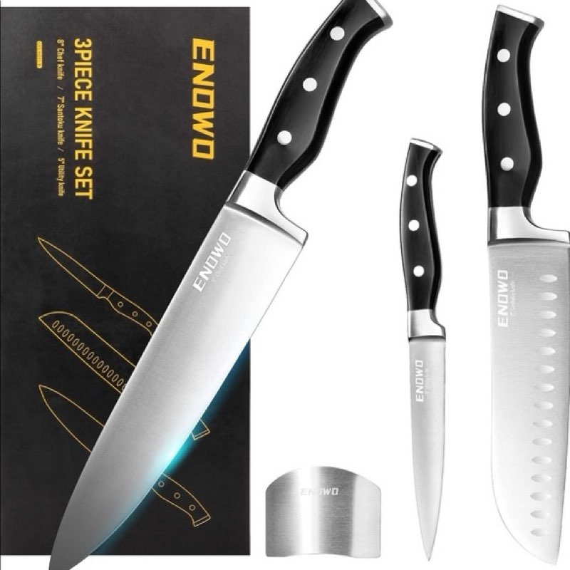  Enowo Damascus Steel VG10, 3 PCS Knife Set 3 PCS Damascus Steel VG10
