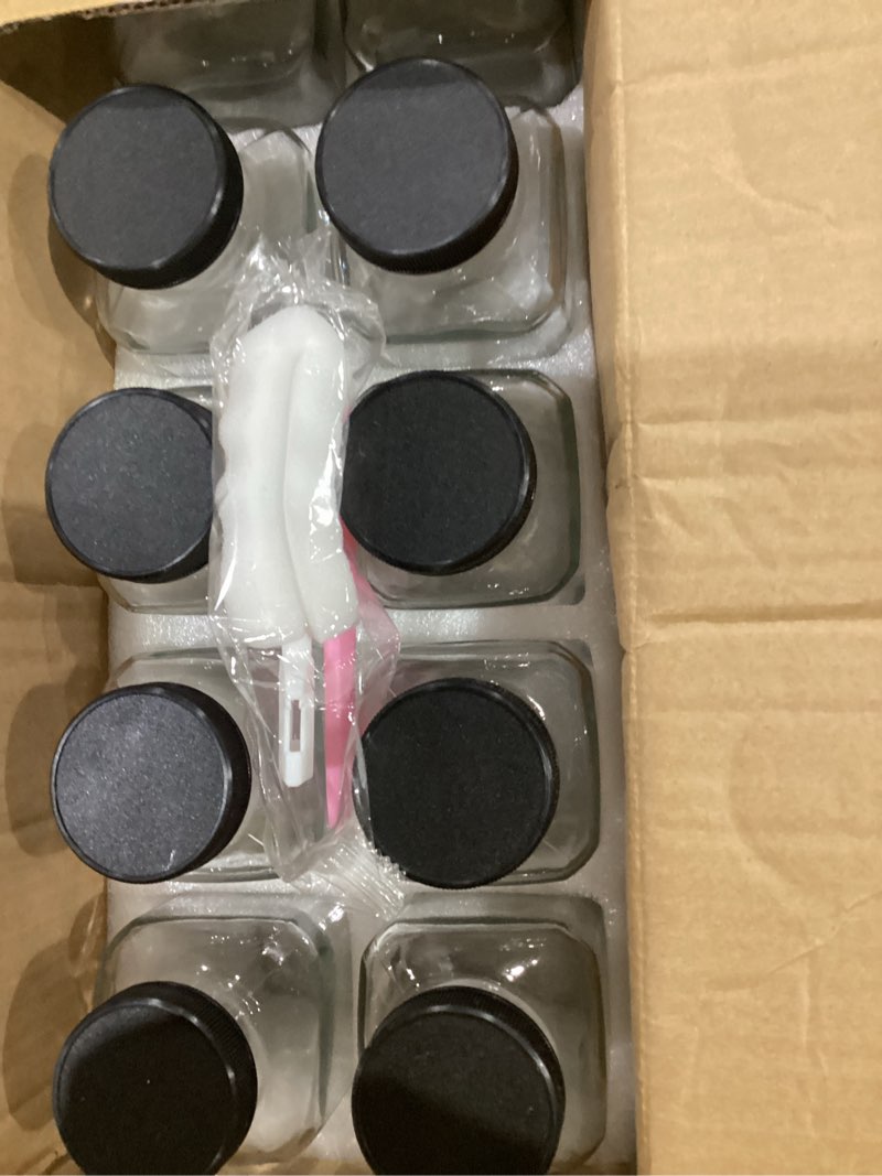Condition photo showing New/Like New for 10 Pack 16oz Glass Juice Bottles with Lids - Reusable Juicing Bottles Glass Drinking Jars Containers with Airtight Lids & Cleaning Brush - Perfect for Juicing,Milk,Kombucha, and Storage