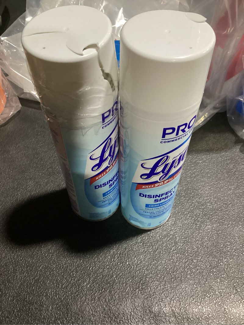 Condition photo showing Good Condition for pack of 2… lysol crisp linen scent disinfectant spray 19 oz 1 pk