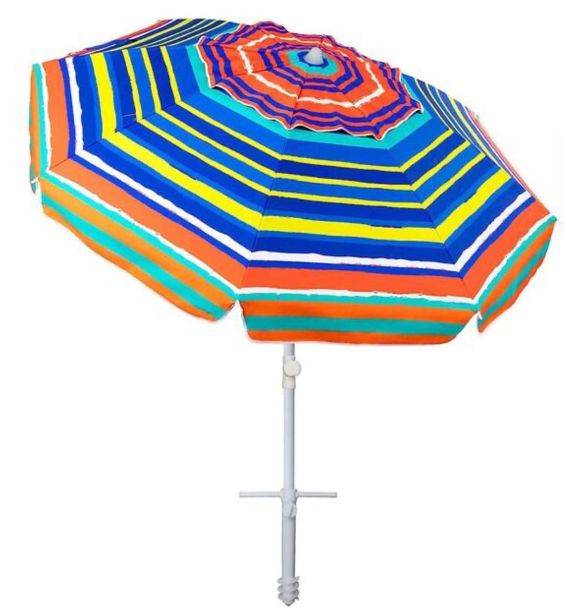 JEAREY 7.5FT Beach Umbrella UV 50+ Outdoor Portable Sunshade Umbrella with Sand Anchor,Push Button Tilt & Carry Bag for Beach Patio Pool Garden,Bud Green 7.5FT Bud Green