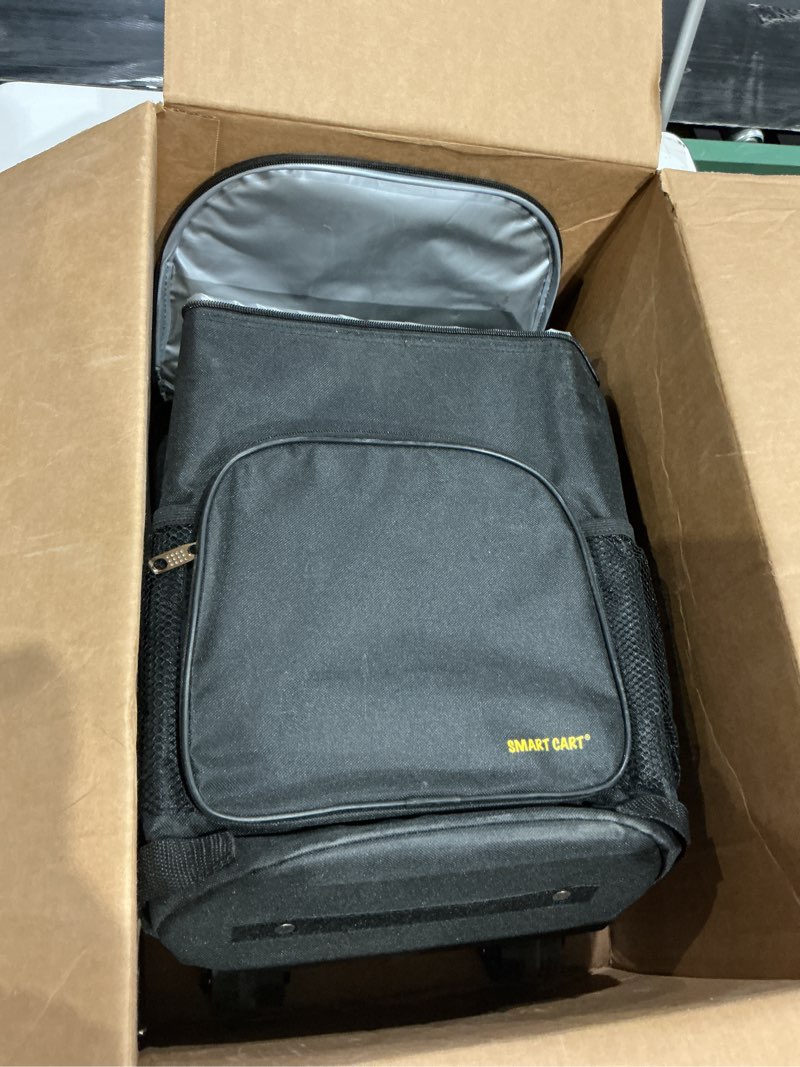 Condition photo showing As Is for ultra compact cooler smart cart with wheels - collapsible insulated cooler bag - foldable travel coo