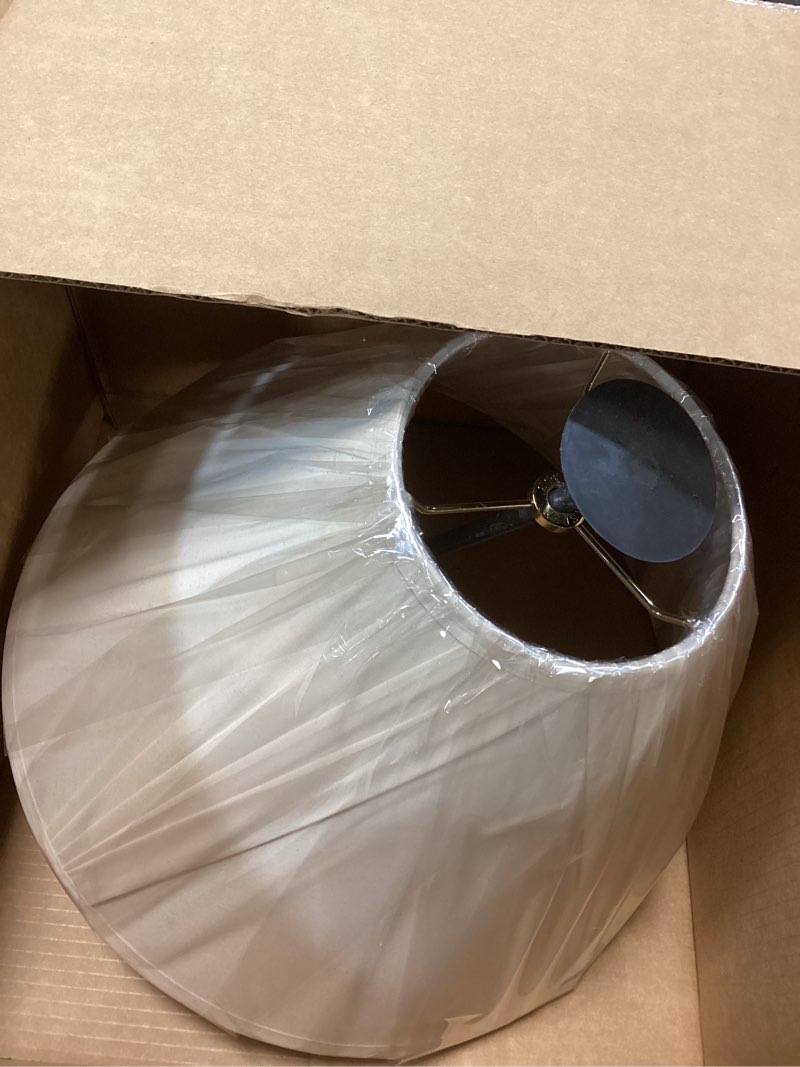 Condition photo showing Good Condition for Aspen Creative 32100 French V-drape Pleated Spider Construction Lamp Shade, Ivory Cotton Fabric, 6"Top x 17"Bottom x 12"Slant Ivory & 17" Width