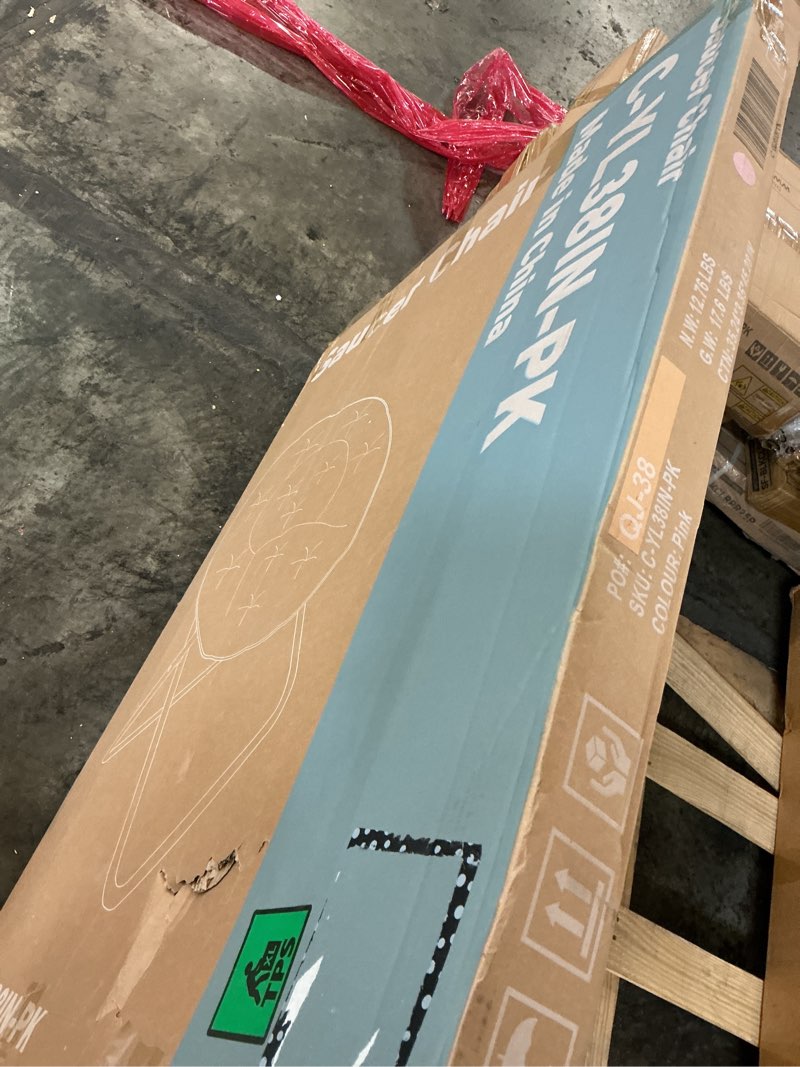 Condition photo showing New/Like New for dumos comfy saucer chair, faux fur lounge seasting xl circle chair for bedroom, dorm & gaming, foldable fashion accent seat for small spaces, folding moon/mushroom/round oversized style