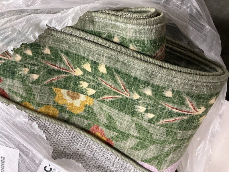 Condition photo showing As Is for green rugs for bedroom area rugs 5x7 washable rugs boho vintage oriental large foldable faux wool carpet for living room nursery room dorm kids playroom home office