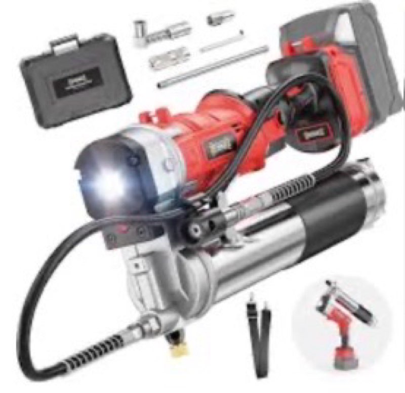 diytoolifz cordless grease gun compatible with milwaukee 18v battery, 12000psi high-pressure with 2-