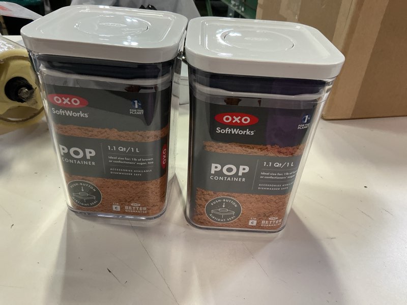 Condition photo showing Good Condition for (2 pack)oxo softworks pop container - small square short 1.1 qt