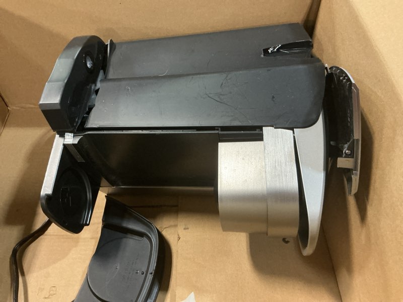 Condition photo showing As Is for Keurig K-Elite Single Serve K-Cup Pod Coffee Maker, with Strength and Temperature Control, Iced Coffee Capability, 8 to 12oz Brew Size, Programmable, Brushed Silver