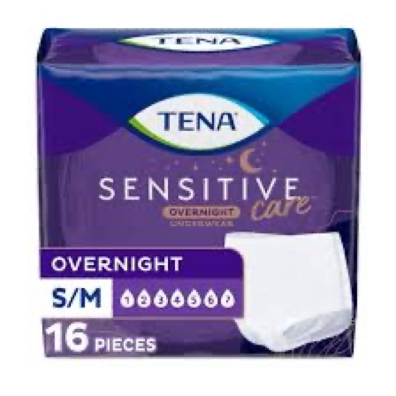 Tena Sensitive Care Overnight Underwear Large 16 Pieces
