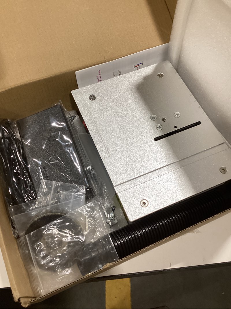 Condition photo showing Good Condition for mini table saw, 96w portable precision craft table saw?1/2" adjustable cut depth?seven speed adjustable power supply & angle adjust 4* blades, available for wood/pcb/acrylic/plastic