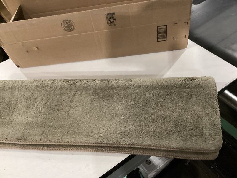 Condition photo showing As Is for Bullnose Stair Treads Non Slip 9.5" x 32", 2 Pcs Ultra Plush Carpet Stair Treads for Wooden Steps Indoor with Edge Protection, Reusable Peel and Stick TPU Backing Stair Runner Rugs - Beige Gray 9.5*32 INCH Beige Gray 2