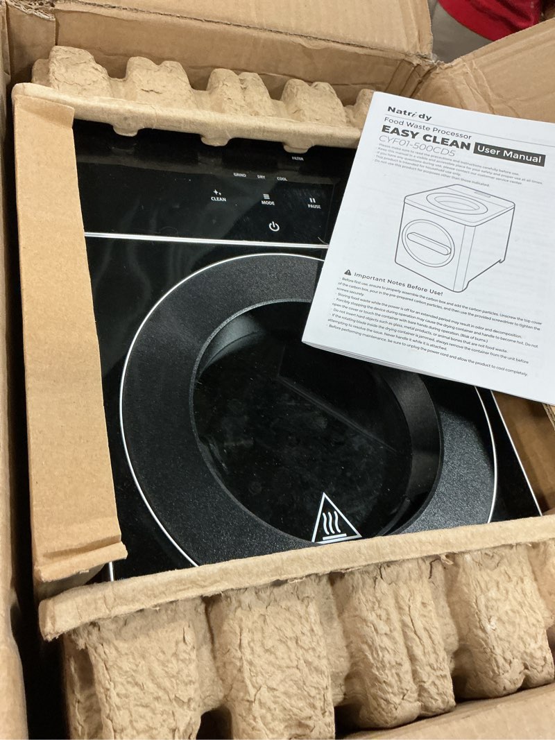 Condition photo showing As Is for Eectric Kitchen Composter, 3L Smart Mill Food Recycler with Large Touch Screen, Compost Bin Indoor with 4 Sharktooth Blades, 0.5kWh Per Cycle Energy-efficient, Odorless, Low Noise, Auto-Cleaning