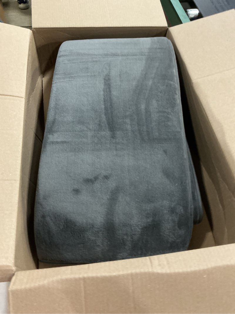 Condition photo showing Good Condition for smiry memory foam bath mat 70x24, extra soft and absorbent bathroom rugs | dark grey, quick dry machine washable non-slip bath mat for bathroom floor, shower and tub dark grey rectangular 70'' x 24''
