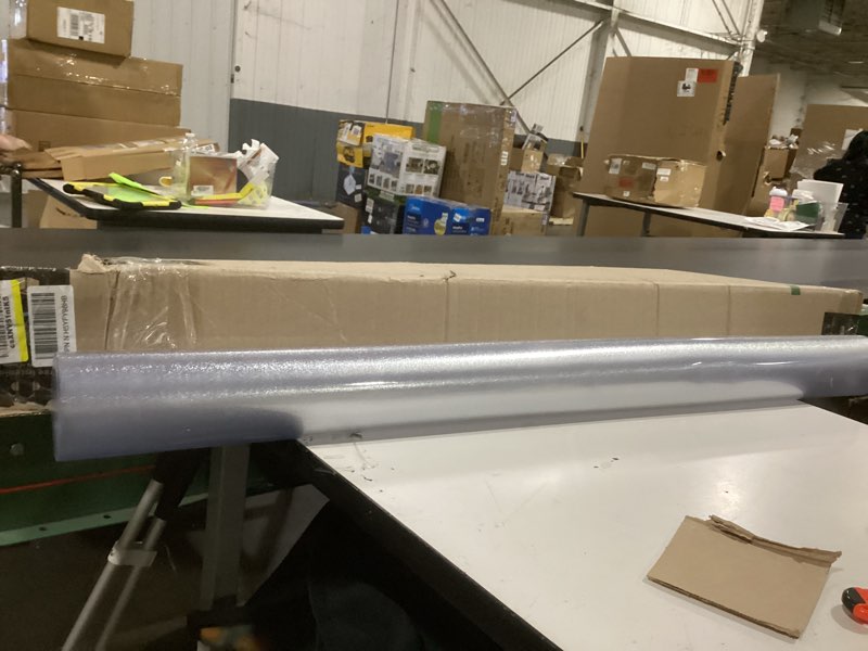 Condition photo showing As Is for LovePads Frosted Table Cover Protector 44 x 96 Inch, 1.5mm Thick Plastic Table Cover, Table Protector for Dining Room Table, Waterproof Vinyl Tablecloth Table Pad Mat for Kitchen, Writing Desk 44" x 96" (Rectangular) New Frosted 1.5mm