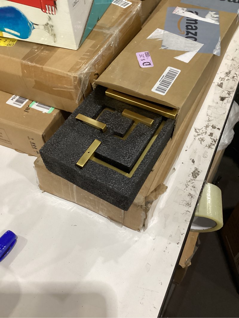 Condition photo showing Good Condition for TNOMS 5-Piece Towel Bar Set Brushed Gold Bathroom Hardware Accessories Set Includes Upgraded Double Base Toilet Paper Holder,Modern Square Towel Holder Set Stainless Steel Wall Mount 23.6 Inch 5-pcs Gold