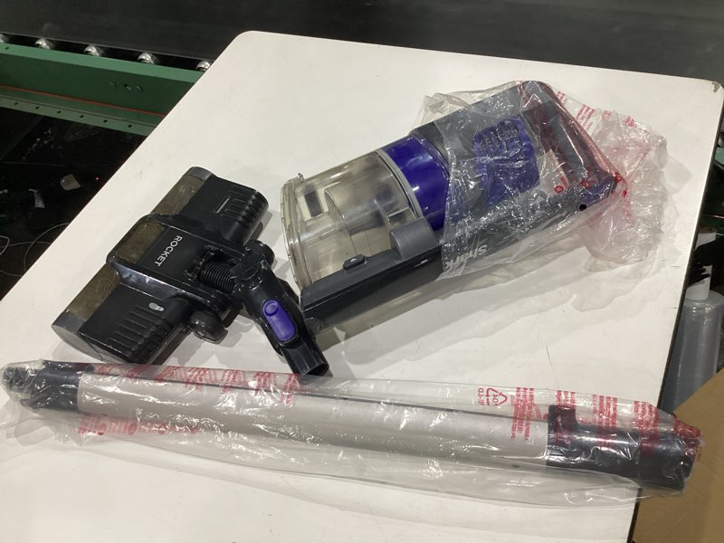 Condition photo showing As Is for **not tested**  shark | pet cordless vacuum cleaner | led headlights | removable handheld vacuum for pet hair | crevice tool & pet multi-tool included | 40min runtime | for carpet & hard floors | grey | ix141 pet cordless essential