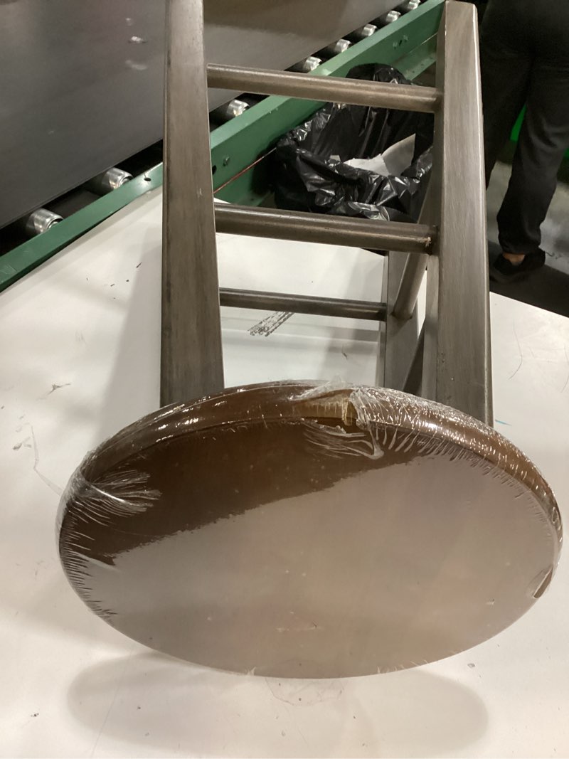 Condition photo showing Good Condition for Winsome Wood Ivy Counter Stool, Rustic Gray and Teak, 24" 24" Rustic Gray / Teak