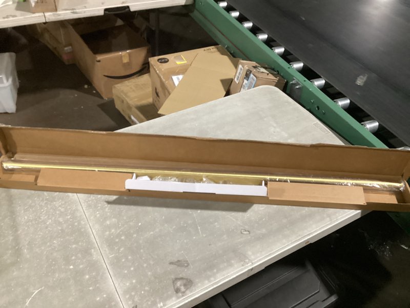 Condition photo showing New/Like New for BlastHome® Non-Adjustable Luxury Curtain Rods for Windows, 1 ¼” Rod Set, 4 foot Fixed Length, Brushed Gold Single Rod Brushed Gold 4 foot