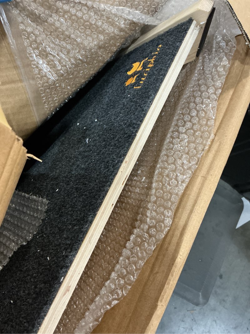 Condition photo showing Good Condition for luciphia wooden dog stairs for small dogs 2-in-1 foldable dog steps for beds cars couch anti-slip pet ramp with 4 steps indoor pet stairs for medium large older pets cats up to 220lbs 25.6"h x 31.5"l x 17.3"w-4 steps for standard & high beds