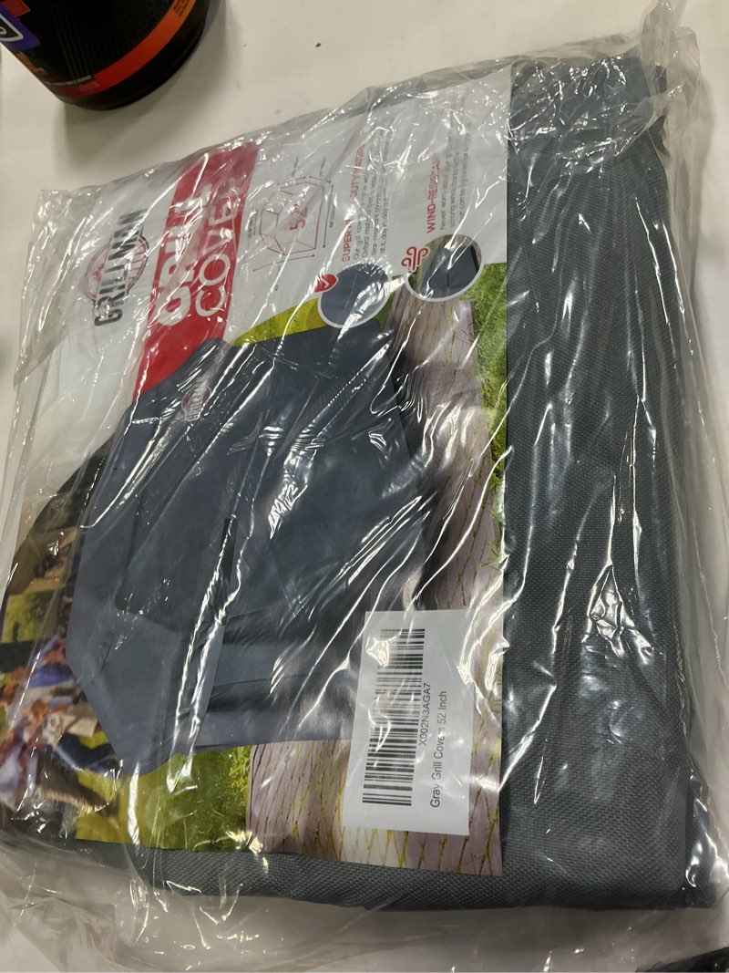 Condition photo showing New/Like New for Grillman Premium Grill Cover for Outdoor Grill, BBQ Grill Cover, Rip-Proof, Waterproof, Top Heavy-Duty Large Grill Covers for Outside, Barbecue Cover & Gas Grill Covers (52" L x 26" W x 43" H, Gray) 52" L x 26" W x 43" H Gray