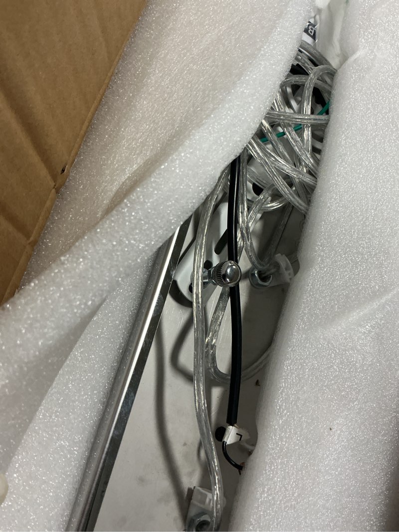 Condition photo showing Good Condition for 4-Lights Mini Crystal Pendant Light for Kitchen Island, Modern Led Crystal Chandelier for Dining Room Living Room 6000K Silver 4-lights