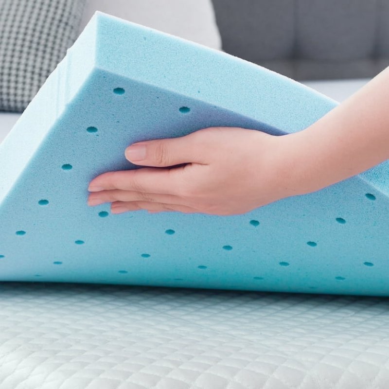 Mattress Topper, Cooling Gel Memory Foam Bed Topper for Pressure Relief, Full color porple)).