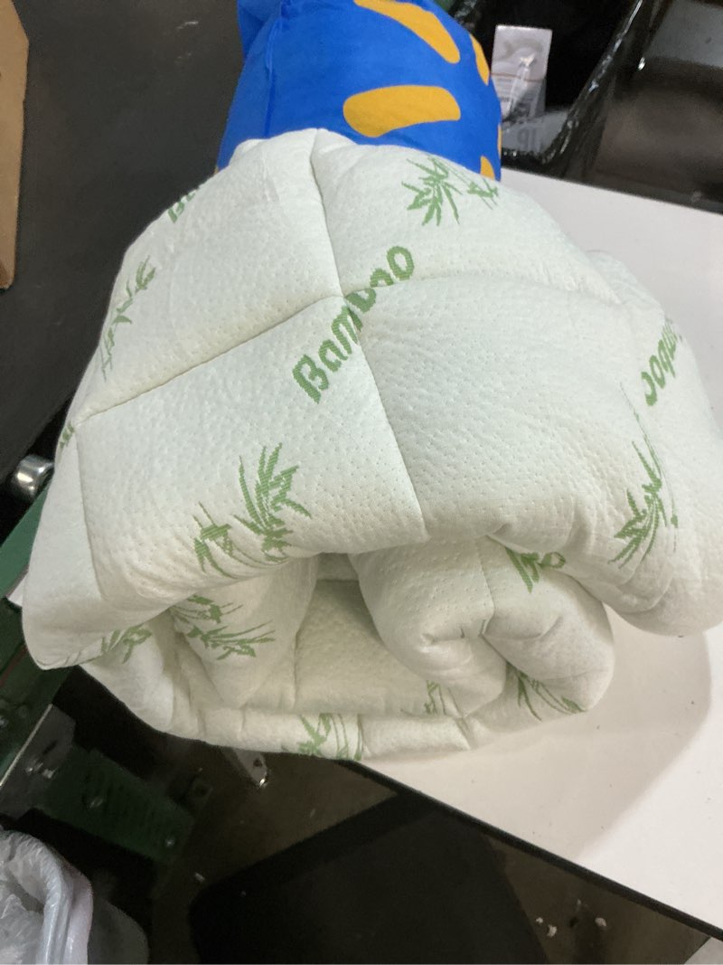 Condition photo showing As Is for Ultra Soft Full Size Mattress Topper - Viscose Made from Bamboo Pillow Top Mattress Pad for Back Pain Relief - Naturally Cooling for Hot Sleepers, Green Green Full