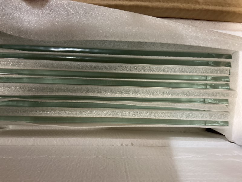 Condition photo showing New/Like New for glass subway tile, 4x12 inch glass tile for kitchen backsplash bathroom shower wall white (12 pcs, 4 sq.ft) white 4x12 inch