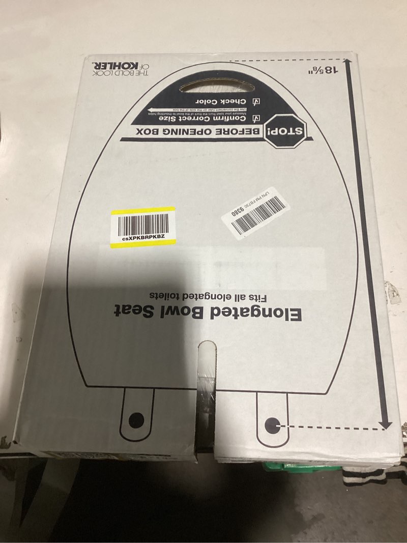 Condition photo showing New/Like New for KOHLER K-4774-0 Brevia Elongated White Toilet Seat with Quick-Release Hinges And Quick-Attach Hardware For Easy Clean, White