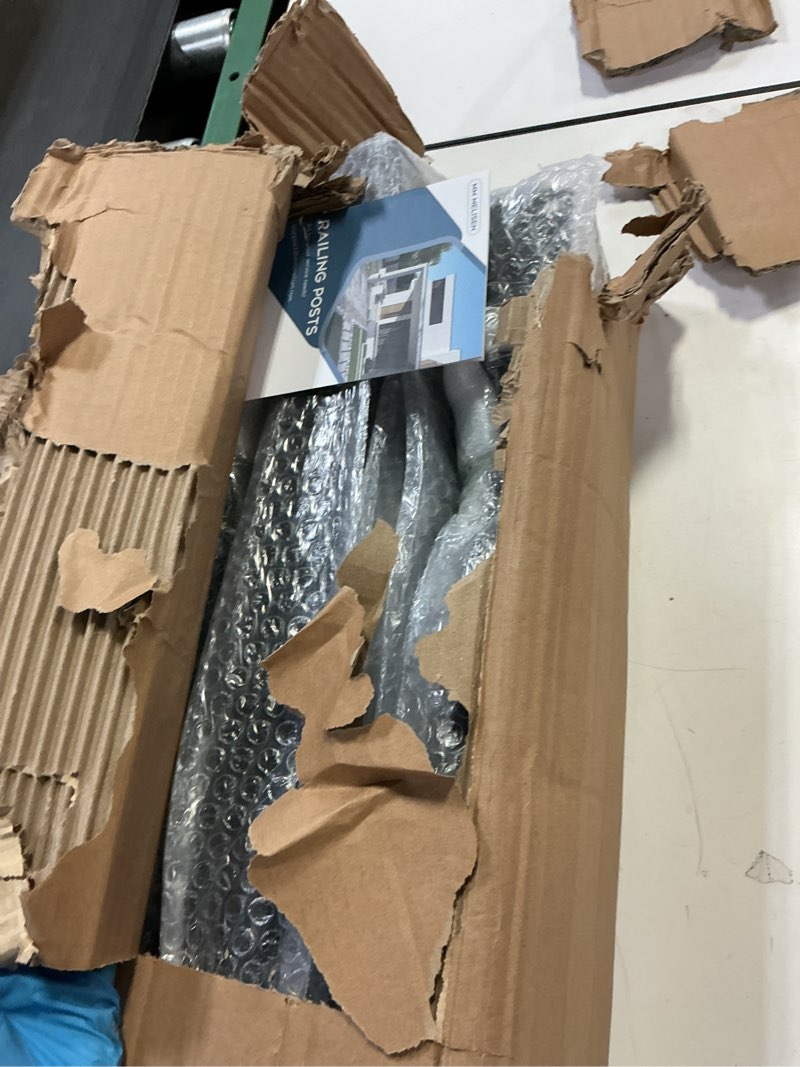 Condition photo showing New/Like New for Side Mount Stair Railing Indoor, Black Metal Baluster Posts, with 270° Adjustable Railing Spindles, for Steps, Balconies, Staircases, Decks, Patio Stairs and Outdoor Decor. (Height: 35.43 in)