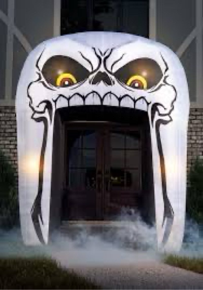 (Similar)Leyndo 9 ft Halloween Inflatables Archway Outdoor Skull Inflatables Archway with Built-in LED Large 