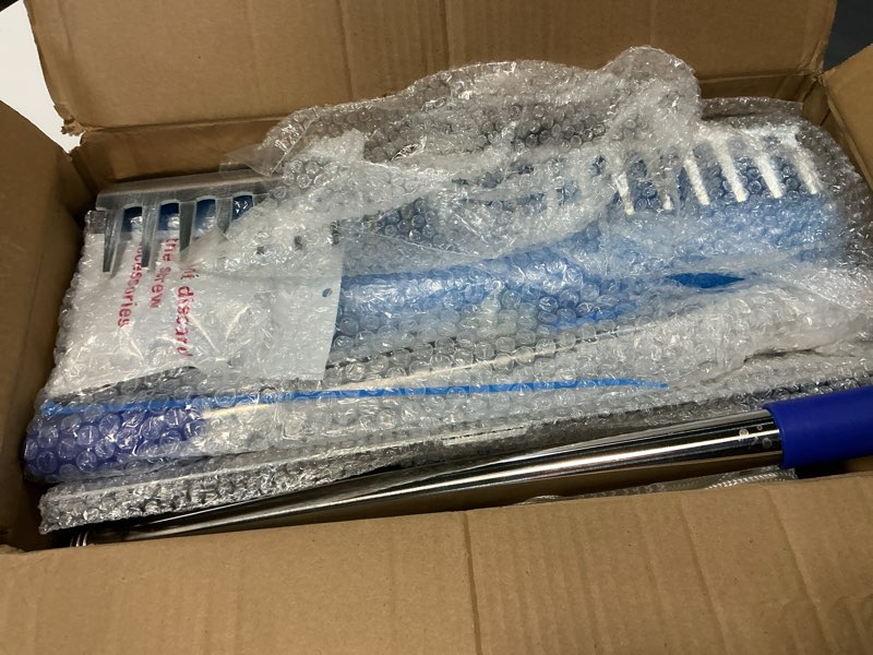 Condition photo showing Good Condition for landscape rake, 78 inch adjustable lightweight pond rake 36" width aluminum for removing weeds, leaves, beautifying coastlines and beaches 78"