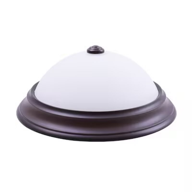 Project Source 13-in Matte Bronze Indoor LED Flush Mount Light with Frosted Glass