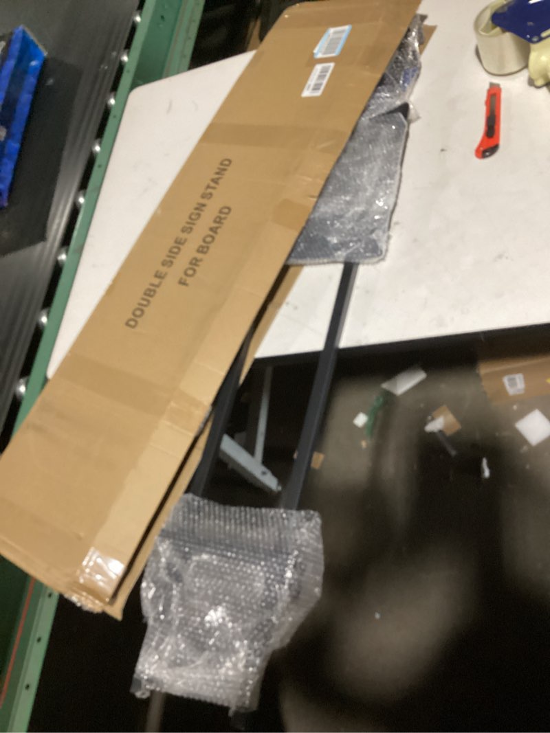 Condition photo showing Good Condition for Poster Stand Heavy Duty Poster Board Stand, Double-Sided Poster Sign Stand Up to 83 inches, Adjustable Poster Holder for Outdoor Display, 1PACK, Black Double-Pole Poster Stand 1 Pack