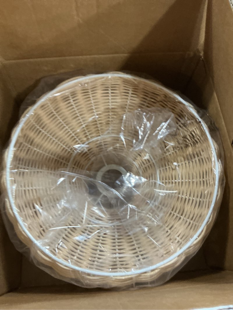 Condition photo showing New/Like New for rattan lampshade hanging pendant light covers wicker, boho replacement lamp shades, 3.9x11.4x6.3 inch, woven-wicker ceiling light cover for light fixture replacement beige 11.8 inches x 5.9inches