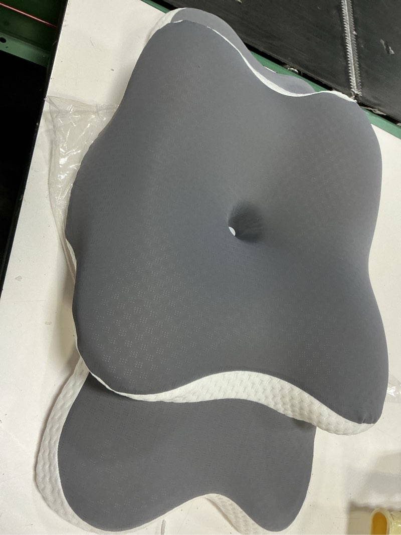 Condition photo showing Good Condition for ergo pillow for sleep apnea, neck pain, and snoring relief | cervical neck pillow for side sleepers | orthopedic memory foam with ergonomic support gray standard