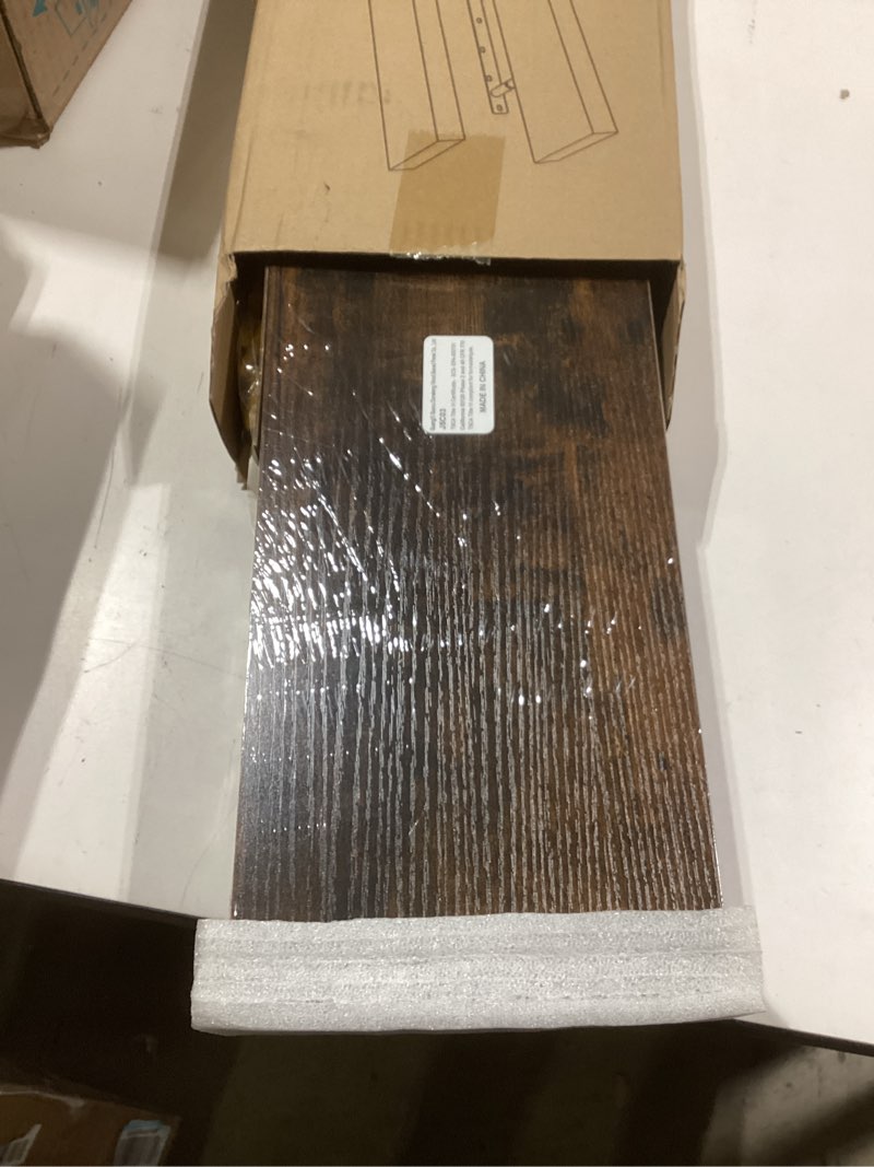 Condition photo showing New/Like New for BAYKA Floating Shelves, 22.5 inch Rustic Wood Wall Mounted Shelves for Bedroom, Living Room, Kitchen & Office, Hanging Display Shelf with 22 lbs Capacity (Rustic Brown,Set of 2) B. Rustic Brown - Americana Farmhouse Style 22.5inches